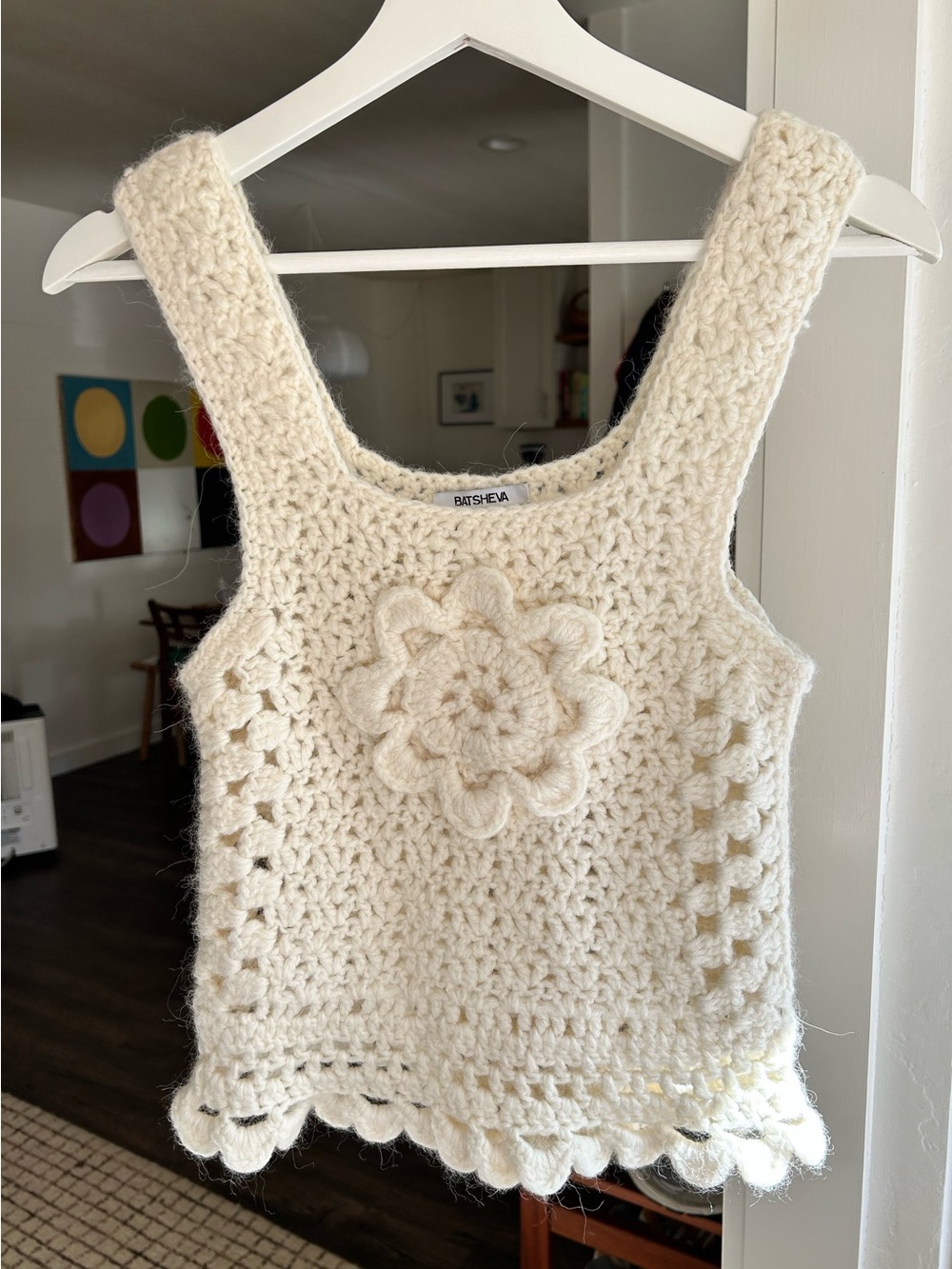 Batsheva Floral Daisy Crochet Tank Top